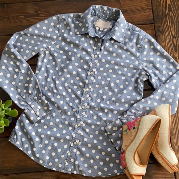 Banana Republic Tops - Banana Republic polka dot button down shirt